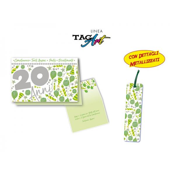 BIGL.AUGURI 11,4X17,2CM 20 ANNI TAG ART