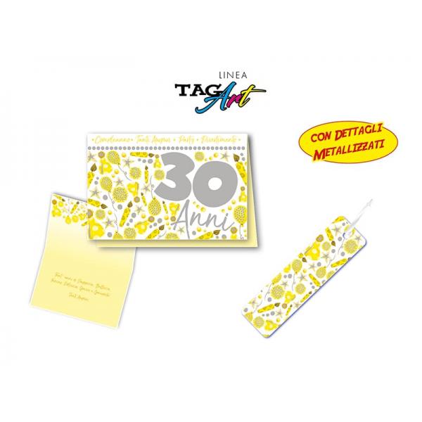 BIGL.AUGURI 11,4X17,2CM 30 ANNI TAG ART