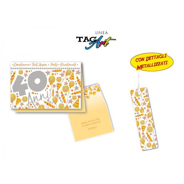 BIGL.AUGURI 11,4X17,2CM 40 ANNI TAG ART