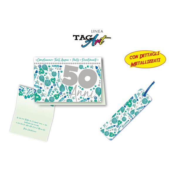 BIGL.AUGURI 11,4X17,2CM 50 ANNI TAG ART