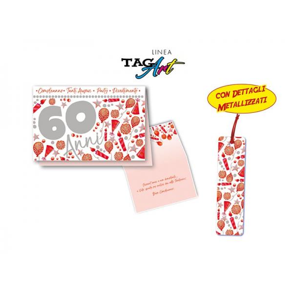 BIGL.AUGURI 11,4X17,2CM 60 ANNI TAG ART