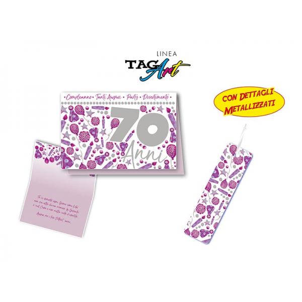 BIGL.AUGURI 11,4X17,2CM 70 ANNI TAG ART