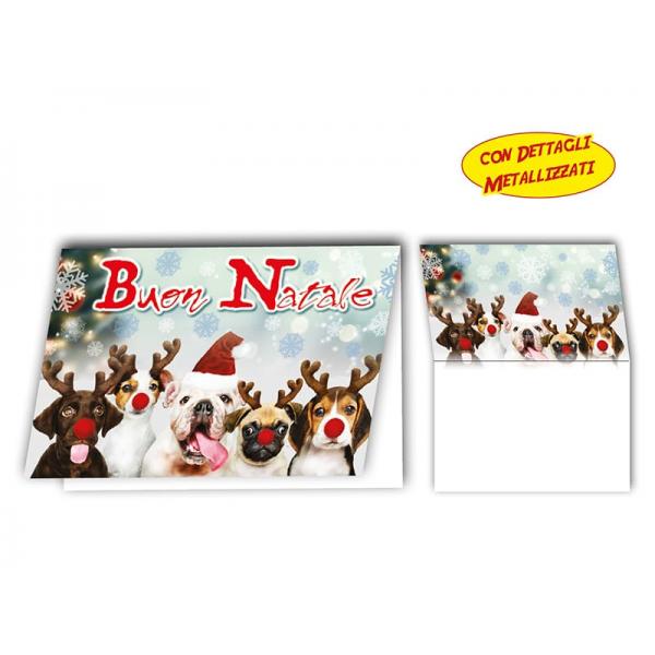 BIGLIETTO AUGURI NATALE 11,4X17,2CM FOIL