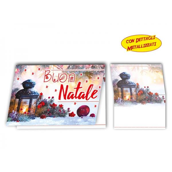 BIGLIETTO AUGURI NATALE 11,4X17,2CM FOIL