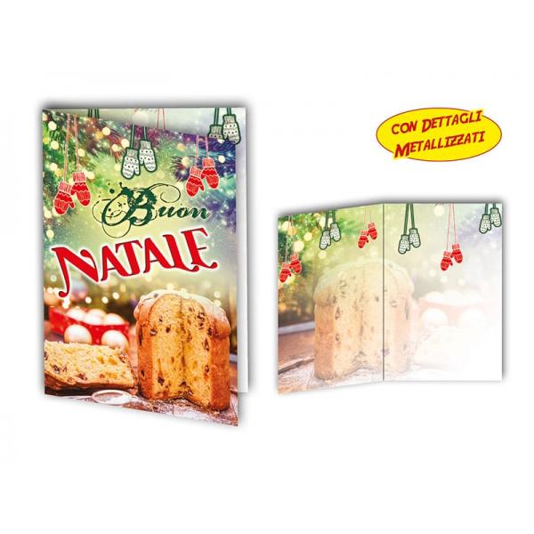 BIGLIETTO AUGURI NATALE 11,4X17,2CM FOIL