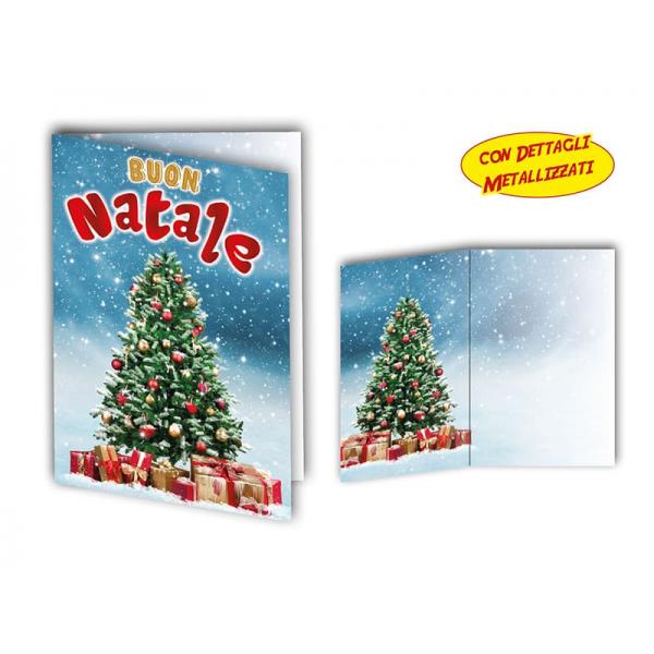 BIGLIETTO AUGURI NATALE 11,4X17,2CM FOIL