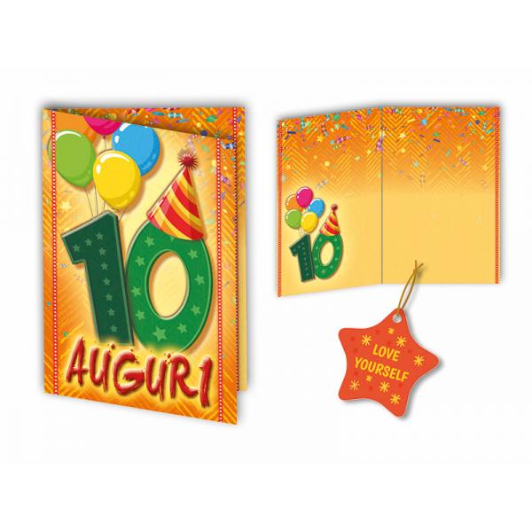 BIGL.AUGURI 11,4X17,2CM COMPL.10 ANNI