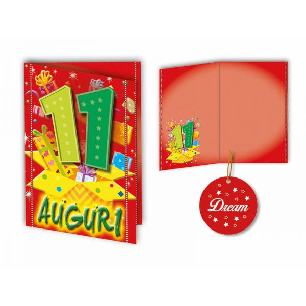 BIGL.AUGURI 11,4X17,2CM COMPL.11 ANNI