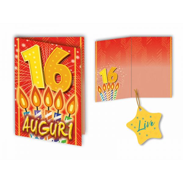 BIGL.AUGURI 11,4X17,2CM COMPL.16 ANNI