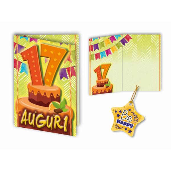 BIGL.AUGURI 11,4X17,2CM COMPL.17 ANNI