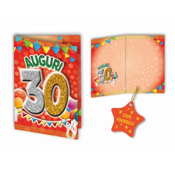 BIGL.AUGURI 11,4X17,2CM COMPL.30 ANNI