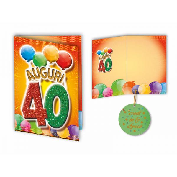 BIGL.AUGURI 11,4X17,2CM COMPL.40 ANNI