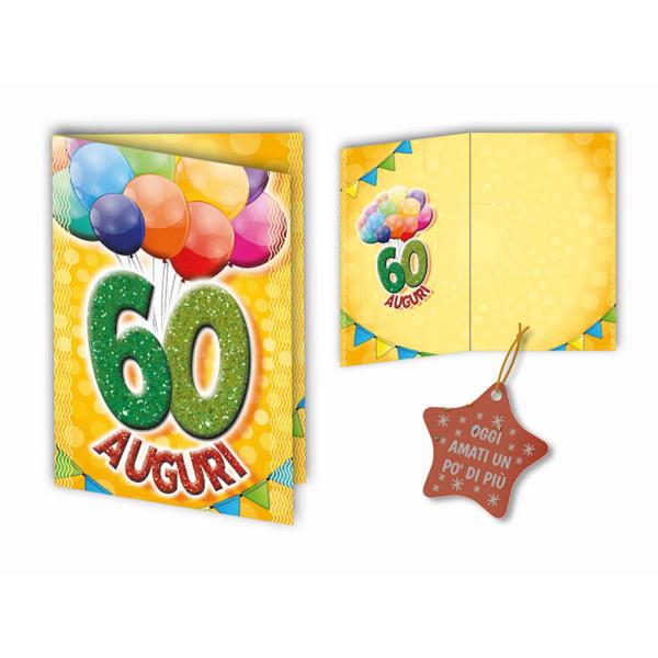 BIGL.AUGURI 11,4X17,2CM COMPL.60 ANNI