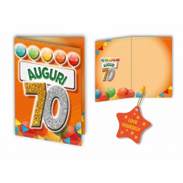 BIGL.AUGURI 11,4X17,2CM COMPL.70 ANNI