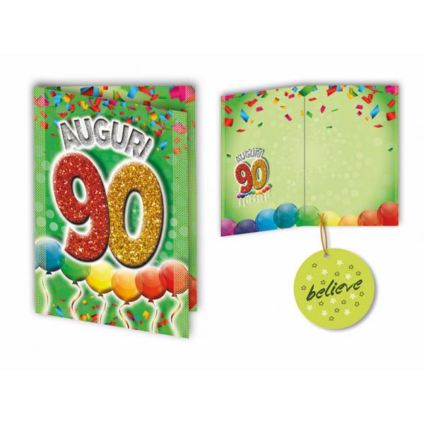 BIGL.AUGURI 11,4X17,2CM COMPL.90 ANNI