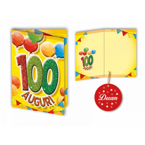 BIGL.AUGURI 11,4X17,2CM COMPL.100 ANNI