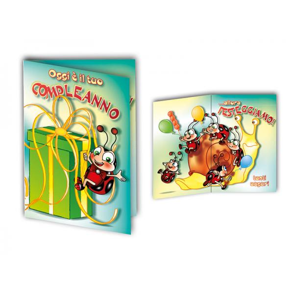 B-BIGL.AUGURI 11,4X17,2CM COCCINELLA