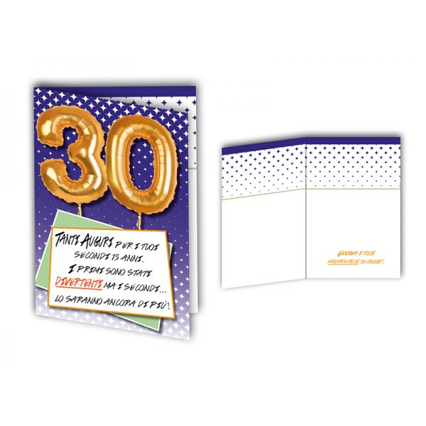 B-BIGL.AUGURI 11,4X17,2CM ANNI 30