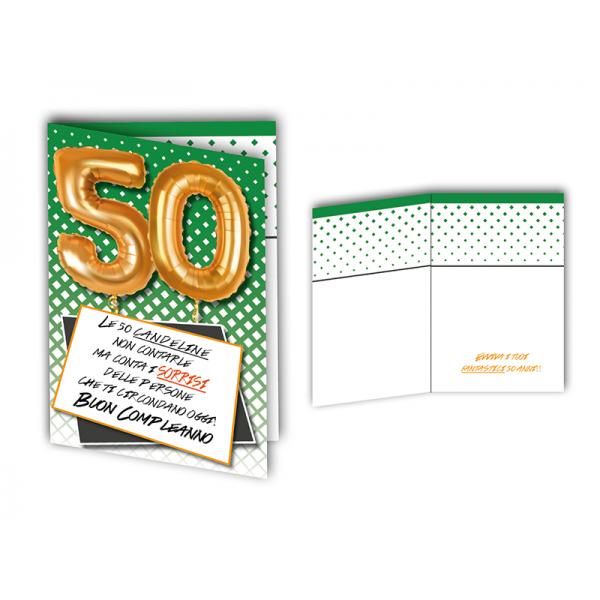 B-BIGL.AUGURI 11,4X17,2CM ANNI 50