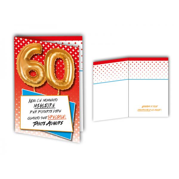 B-BIGL.AUGURI 11,4X17,2CM ANNI 60