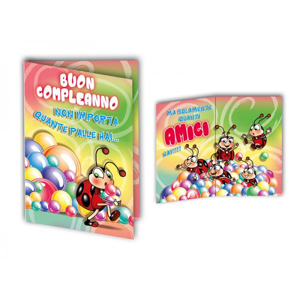 B-BIGL.AUGURI 11,4X17,2CM COCCINELLA