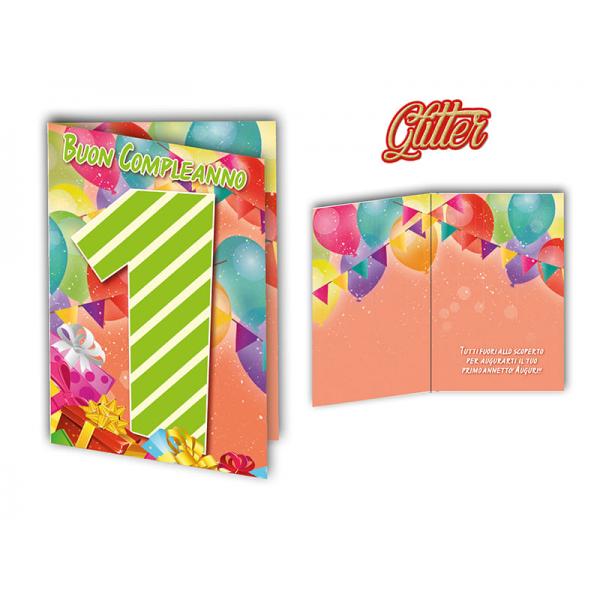 S-BIGL.AUGURI 11,4X17,2CM ANNI GLITTER