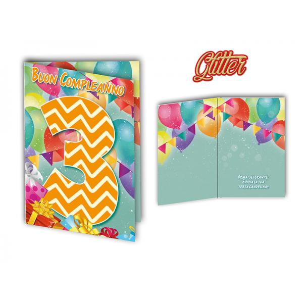 S-BIGL.AUGURI 11,4X17,2CM ANNI GLITTER