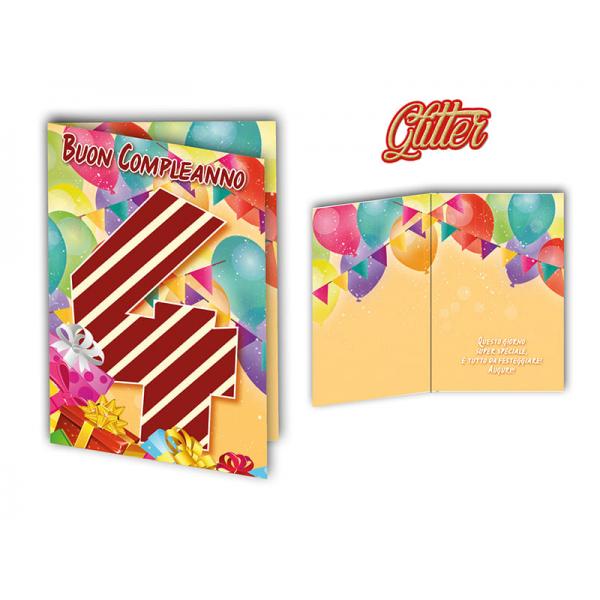S-BIGL.AUGURI 11,4X17,2CM ANNI GLITTER