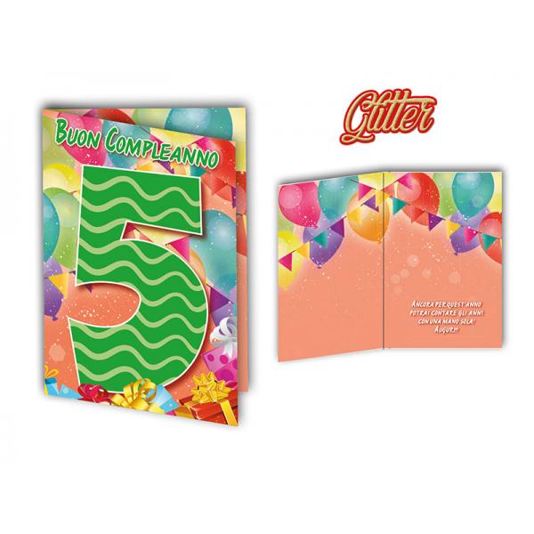 S-BIGL.AUGURI 11,4X17,2CM ANNI GLITTER
