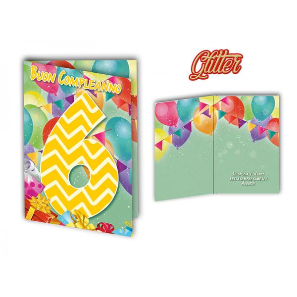 S-BIGL.AUGURI 11,4X17,2CM ANNI GLITTER