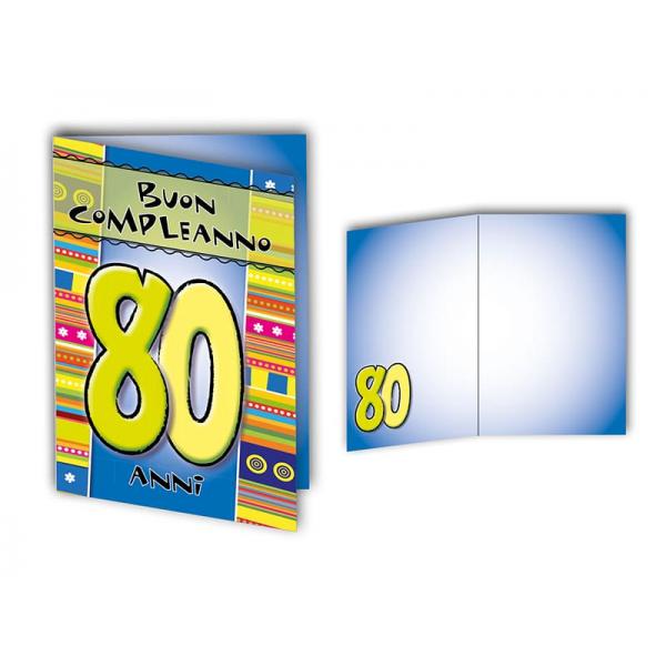 B-BIGL.AUGURI 11,4X17,2CM COMPLEANNO 80