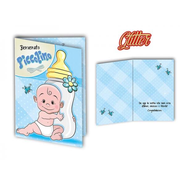 S-BIGL.AUGURI 11,4X17,2CM NASC.GLITTER