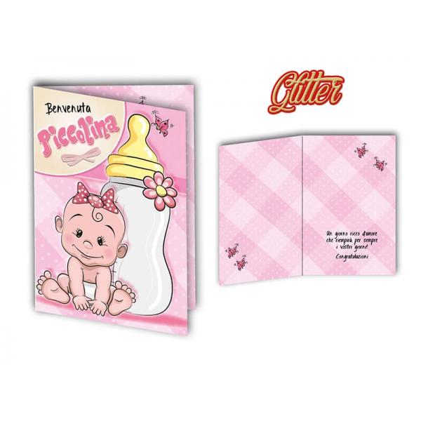 S-BIGL.AUGURI 11,4X17,2CM NASC.GLITTER