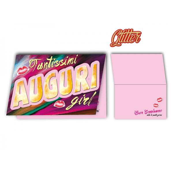 S-BIGL.AUGURI 11,4X17,2CM ANNI C/GLITTER