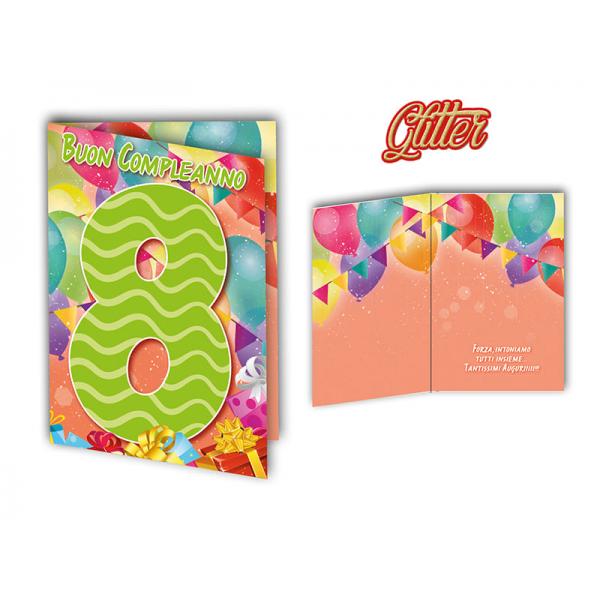 S-BIGL.AUGURI 11,4X17,2CM ANNI GLITTER