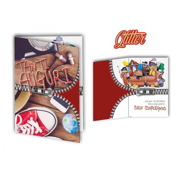 S-BIGL.AUGURI 11,4X17,2CM ANNI GLITTER