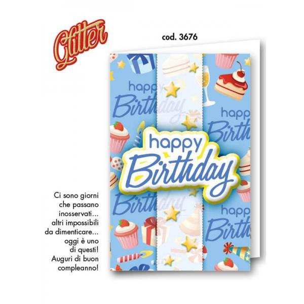 S-BIGL.AUGURI 11,4X17,2CM COMPL.GLITT.