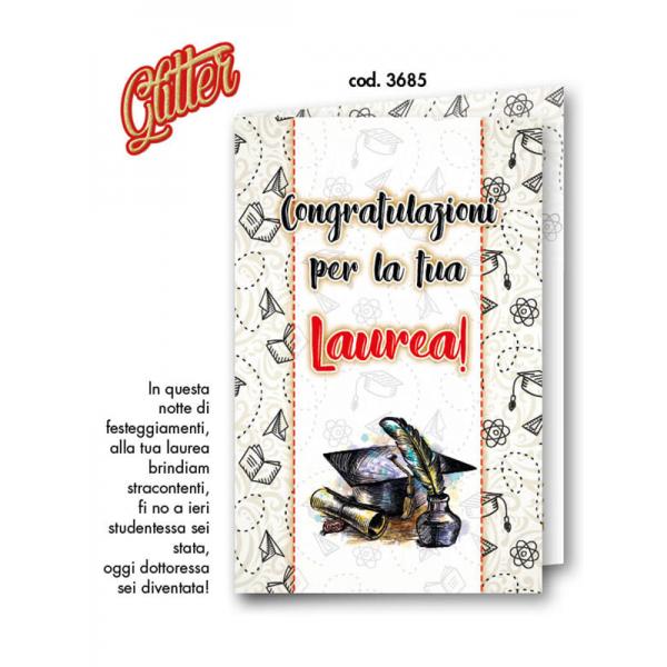 S-BIGL.AUGURI 11,4X17,2CM LAUREA GLITT.