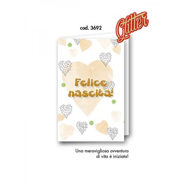 S-BIGL.AUGURI 11,4X17,2CM NASC.GLITT.