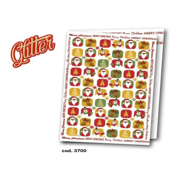 S-BIGL.AUGURI 11,4X7,2CM NATALE GLITT.