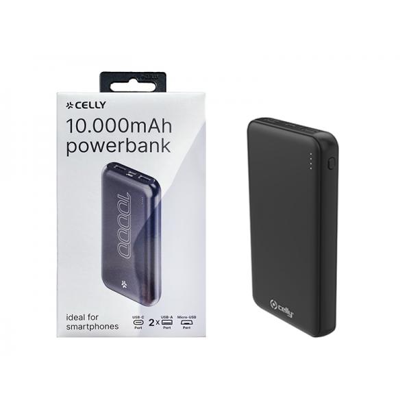 POWER BANK CELLY 10.000 MHZ C/CAVO TY-C