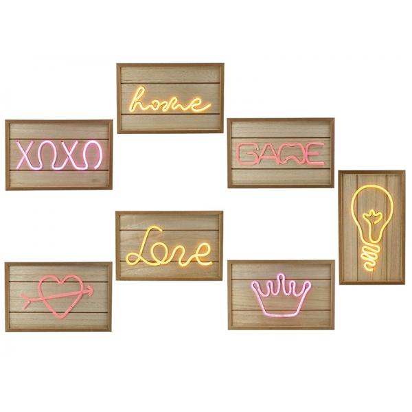 KIT 14 WOOD NEON LAMP NQO BAT+USB-XX