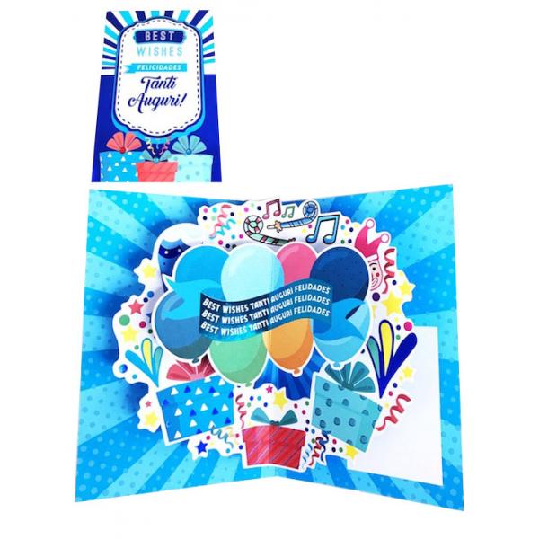 ES.BIGL.AUGURI  POPUP TANTI AUGURI AZZUR